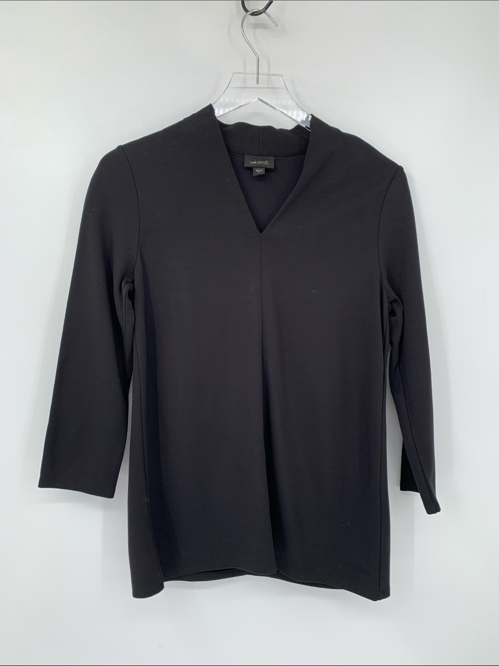 J Jill Wearever jersey knit tunic top shirt blouse stretch black new X-Small XS